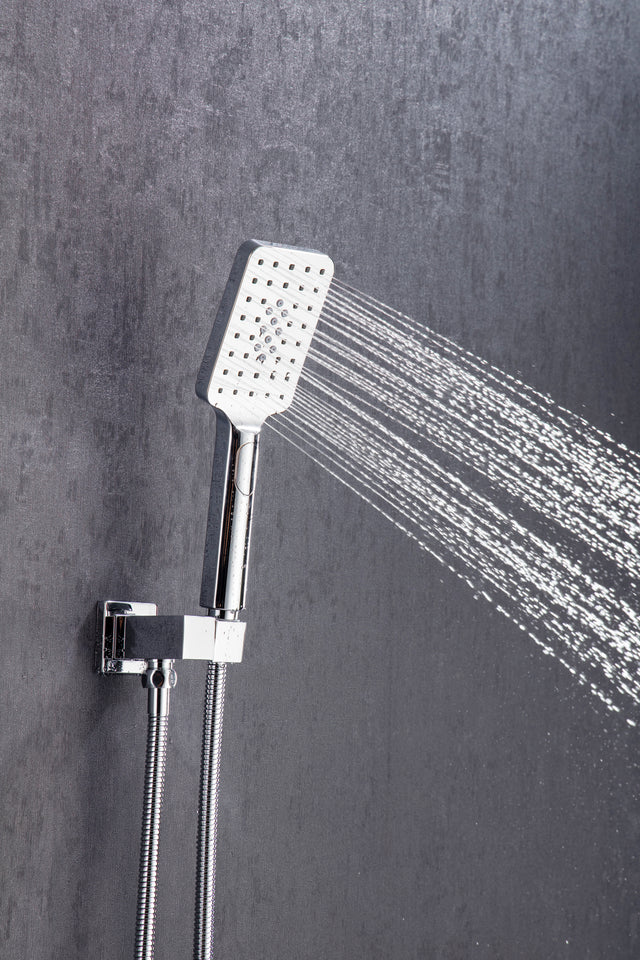 Shower Faucet Set 3-Function Bathroom Shower Fixtures with Waterfall Tub Spout Wall Mount 10 inch Rain Shower Head