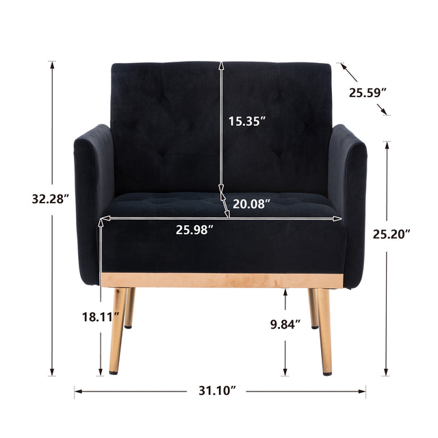 COOLMORE Accent Chair ,leisure single sofa with Rose Golden feet