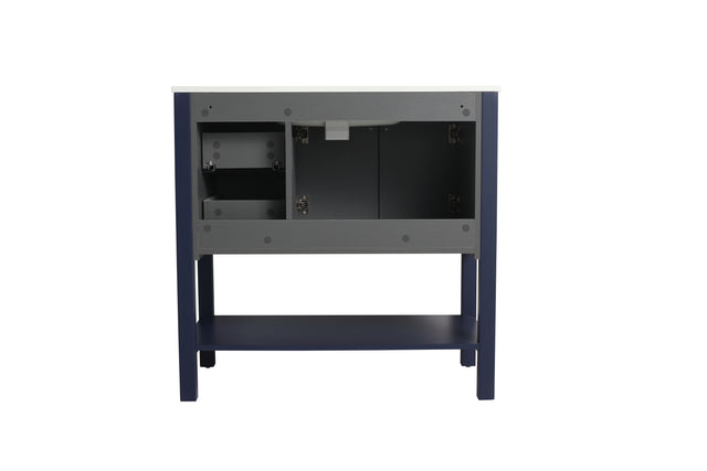 Bathroom Vanity With Soft Close Drawers and Gel Basin,36x18(BVB01236NB)