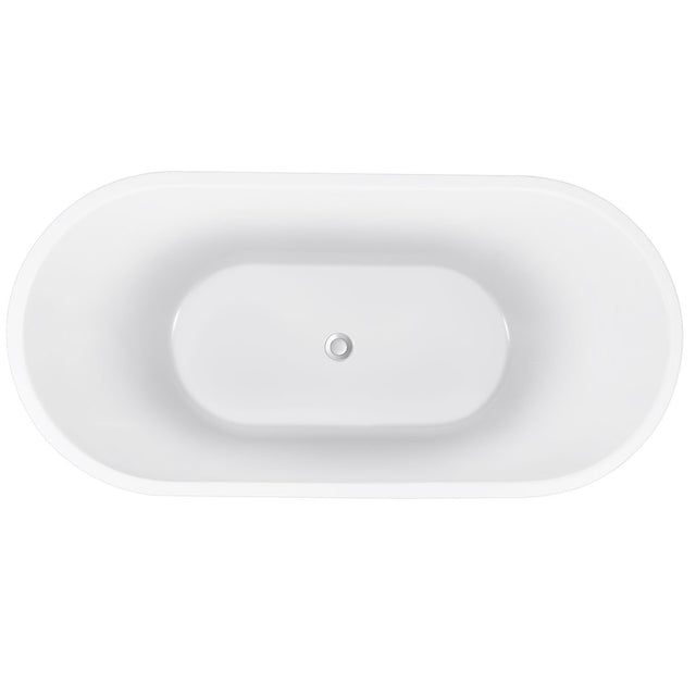 59" 100% Acrylic Freestanding Bathtub,Contemporary Soaking Tub,white Bathtub