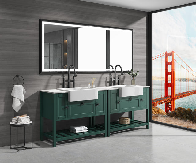 88 in. W x 38 in. H Super Bright Led Bathroom Mirror with Lights, Metal Frame Mirror Wall Mounted Lighted Vanity Mirrors for Wall,
Anti Fog Dimmable Led Mirror for Makeup, Horizontal/Verti