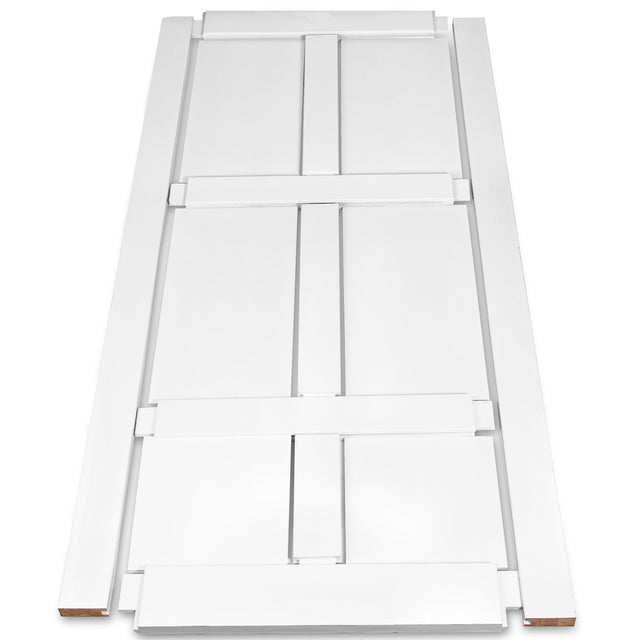 CRAZY ELF 32" x 84" Six Paneled Wood Primed Standard Barn Door Slab, DIY Unfinished Solid Wood Paneled Door, Interior Single Door Slab, Pre-Drilled Ready to Assemble