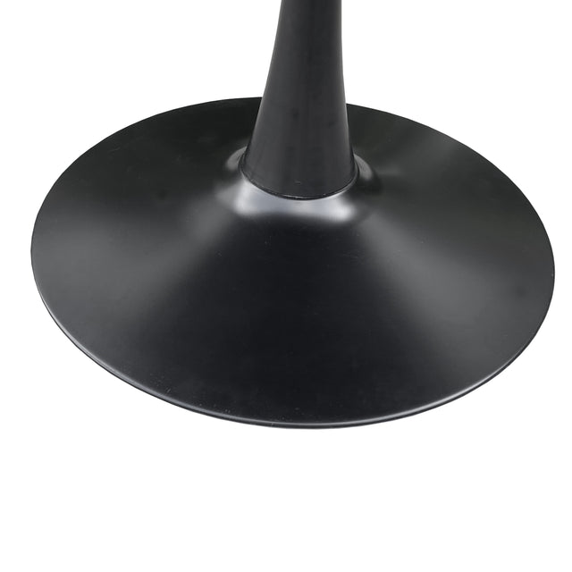 42.12"Modern Round Dining Table with Printed Black Marble Table Top,Metal Base Dining Table, End Table Leisure Coffee Table