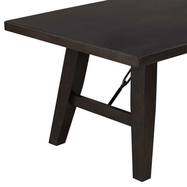 TREXM Industrial Style 72" Wooden Rectangular Table with Chain Bracket (Espresso)