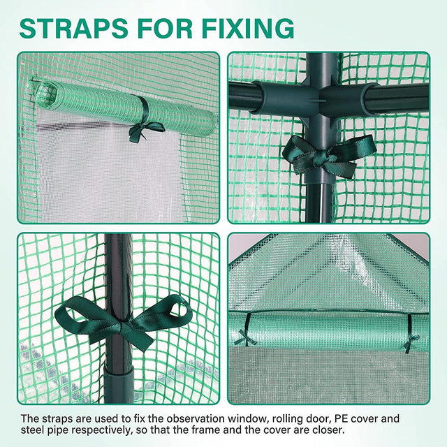 iPower Walk-in Greenhouse Kit for Outdoors with Durable PE Cover and Observation Windows, 3-Tier 12-Shelves Portable Gardening Plant House, 4.7x4.8x6.4 FT