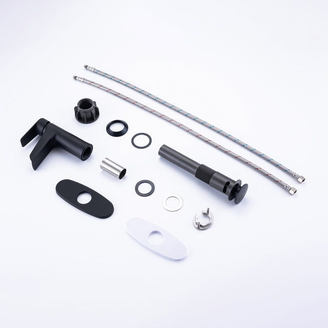 Waterfall Bathroom Faucet Bathroom Faucet with Pop Up Drain Single Handle One Hole or Three Holes Vanity Faucet Farmhouse RV Bathroom Vessel Basin Faucet Deck Mount