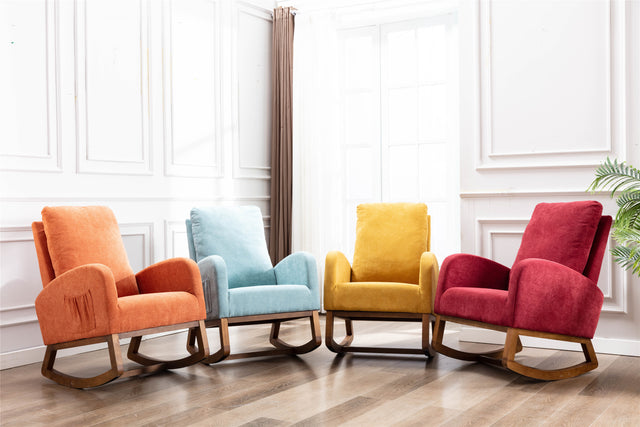 COOLMORE living room Comfortable rocking chair living room chair Light Blue