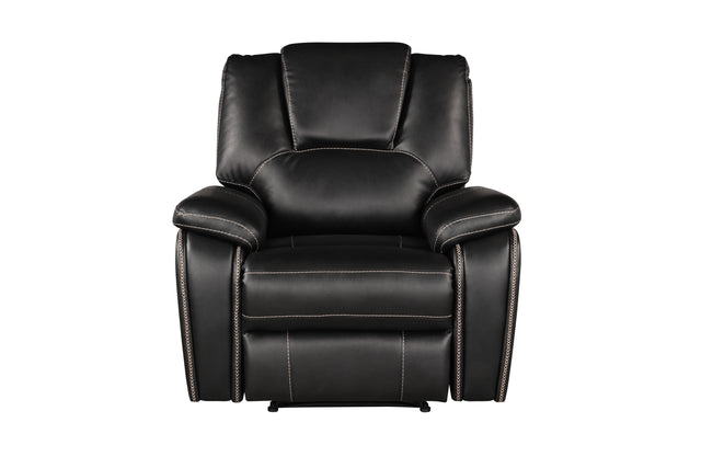 Hong Kong Power Reclining Chair made with Faux Leather in Black