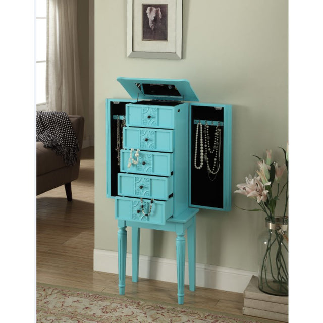 ACME Tammy Jewelry Armoire in Light Blue 97170