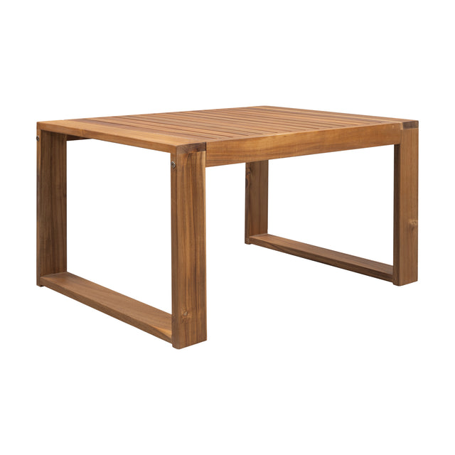 U_STYLE 3-Piece Patio Sectional Set Acacia Wood and Grey Cushions Ideal for Outdoors and Indoors