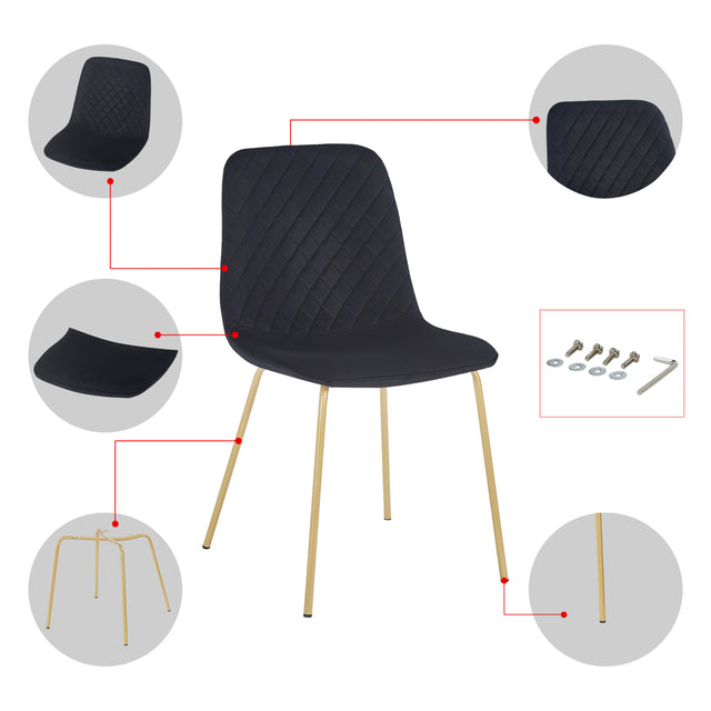 Dining chair set of 4 PCS(BLACK),Modern style,New technology,Suitable for restaurants, cafes, taverns, offices, living rooms, reception rooms.Simple structure, easy installation.