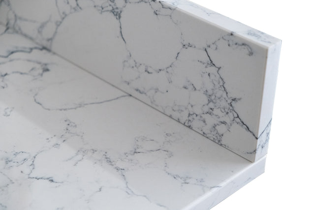 Montary 49"x 22" bathroom stone vanity top carrara jade engineered marble color with undermount ceramic sink and 3 faucet hole with backsplash