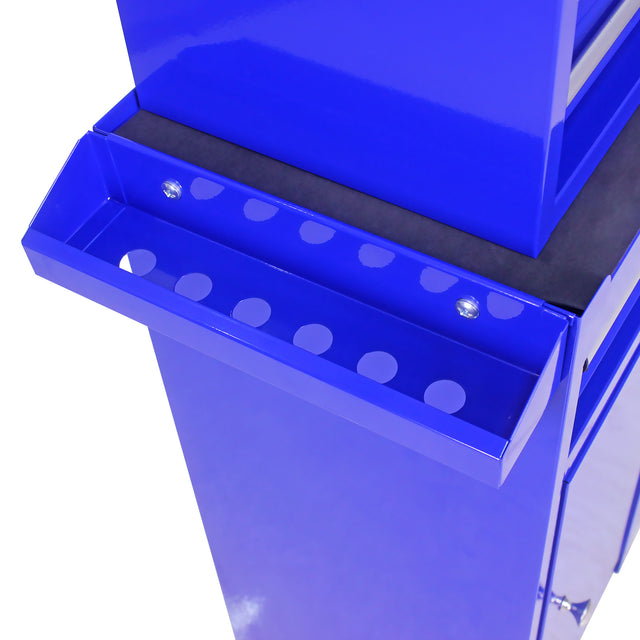 Detachable 5 Drawer Tool Chest with Bottom Cabinet and one Adjustable Shelf--Blue