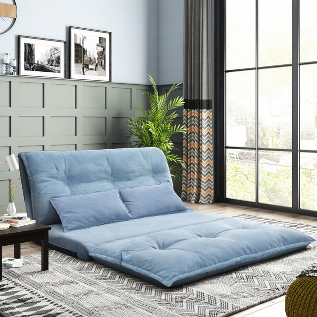 Orisfur. Lazy Sofa Adjustable Folding Futon Sofa Video Gaming Sofa with Two Pillows
