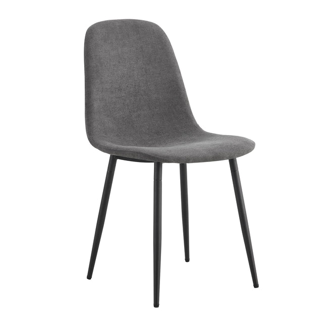 Dining Chairs Set of 4, Modern Mid-Century Style Dining Kitchen Room Upholstered Side Chairs, Accent Chairs with Soft Linen Fabric Cover Cushion Seat and Black Metal Legs,For Kitchen Lounge Farmhouse