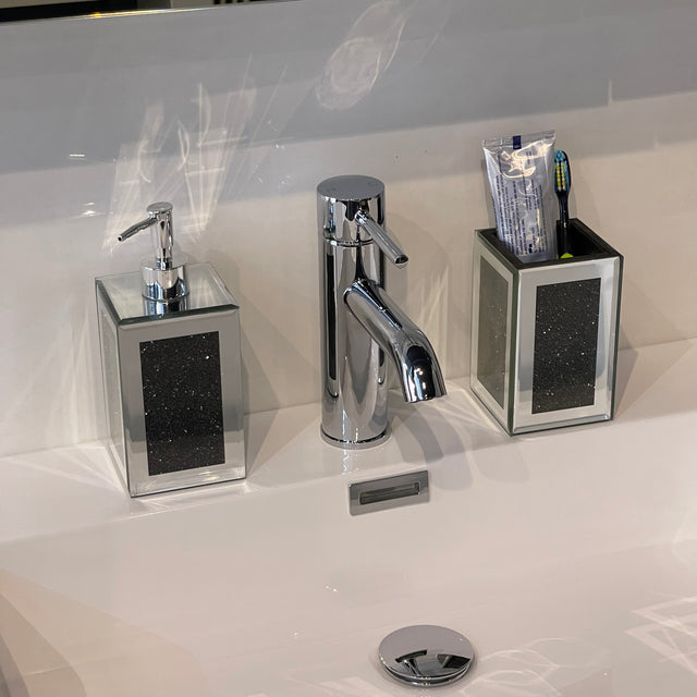 Ambrose Exquisite 2 Piece Square Soap Dispenser and Toothbrush Holder