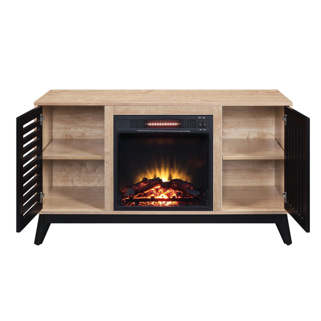 ACME Gamaliel Fireplace in Oak & Espresso Finish AC00848