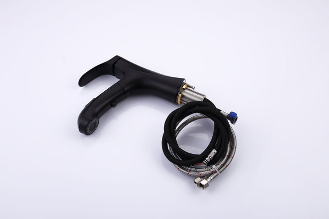 Pull Out Bathroom Faucet, Single Hole Bathroom Sink Faucet with 3 Modes Pull Down Sprayer, One Handle Modern Vanity Faucet, Farmhouse Lavatory Faucet