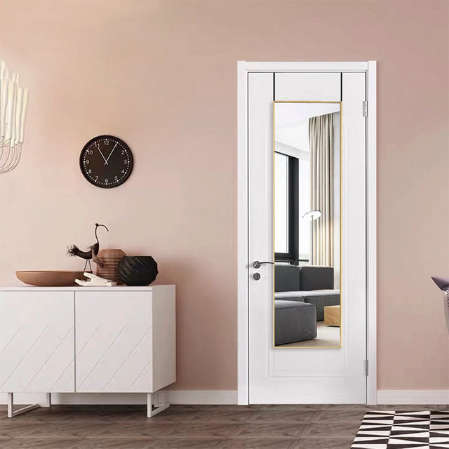 Full Length Mirror with Hanging Hooks for Door, Wall Mounted Decoration Dressing Mirror, Gold, 50” x 14”