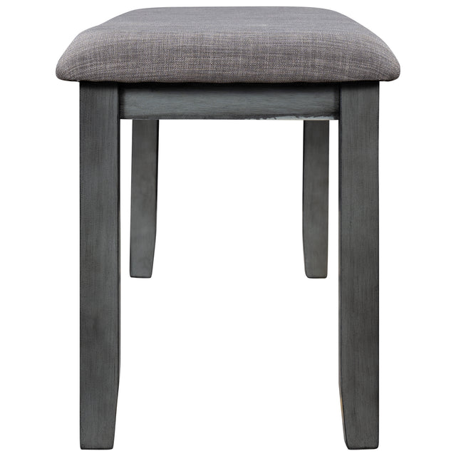 TOPMAX 6 Piece Wooden Dining Table set, Kitchen Table set with 4 Chairs and Bench, Farmhouse Rustic Style, Antique Graywash