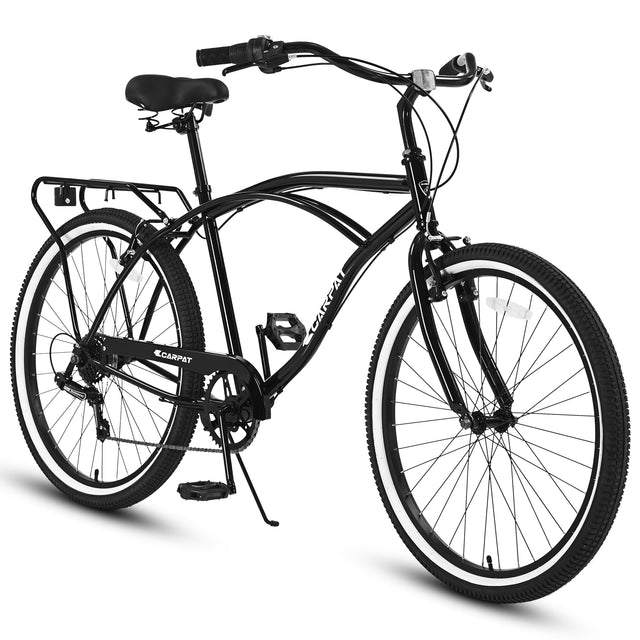 S26205 Adult Beach Cruiser Bike,7 Speed Bicycles, Multiple Colors,26" Inch Wheels,Front and Rear Fenders for Men and Women