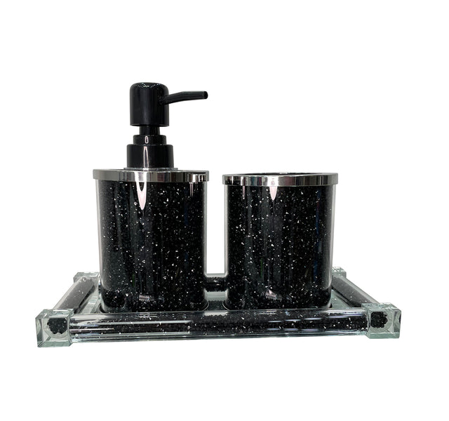 Ambrose Exquisite 3 Piece Soap Dispenser and Toothbrush Holder with Tray