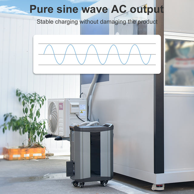 Trolley case, 2515Wh portable power station, for outdoor travel, home backup power, 3×AC120V output, a total of 2000W stable output power, peak power 4000W, LCD display, 3×DC5V/3A USB, 3×DC12V/10A out