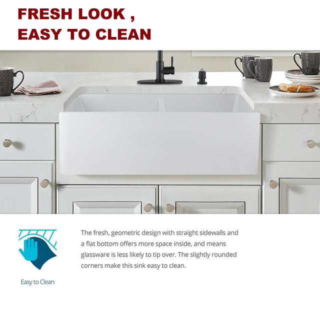 Farmhouse/Apron Front White Ceramic Kitchen Sink