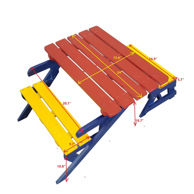 KID'S MULTI-FUNCTIONAL ARM CHAIR,TABLE+ 2 BENCHES (All-in-one)