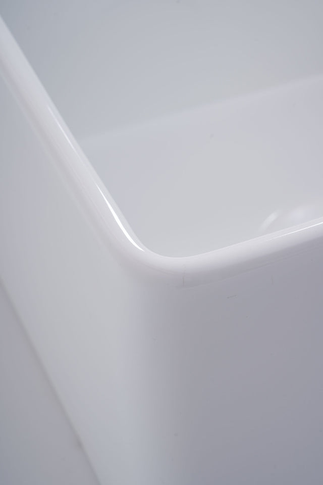 Fireclay Farmhouse Kitchen Sink 30 Inch White Farm Sink Apron Front Single Bowl Deep with Bottom Grid & Sink