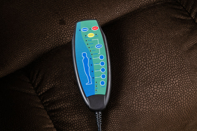 Electric lift recliner with heat therapy and massage, suitable for the elderly, heavy recliner, with modern padded arms and back, chocolate color