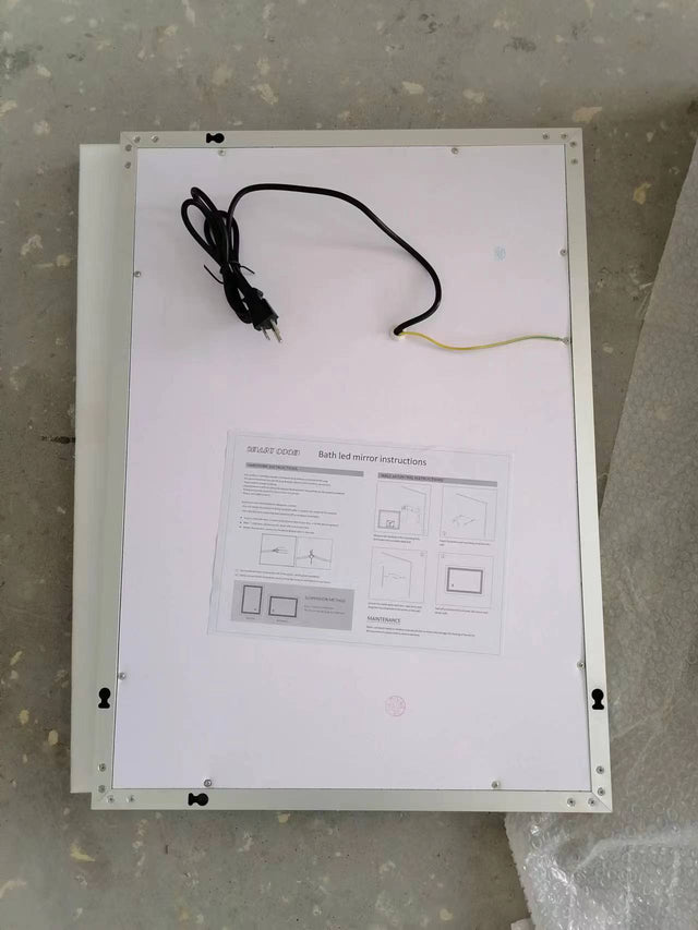 01 Rectangular Bathroom Mirrors with Adjustable Lights and Anti-Fog water
