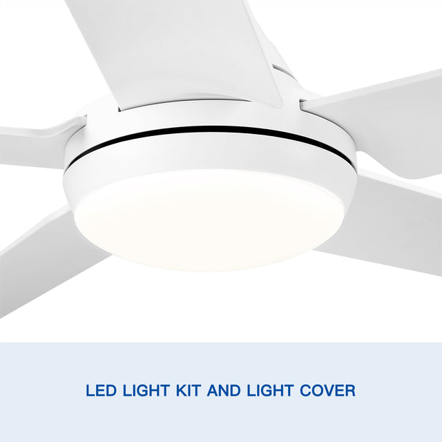 48 In Intergrated LED Ceiling Fan with White ABS Blade