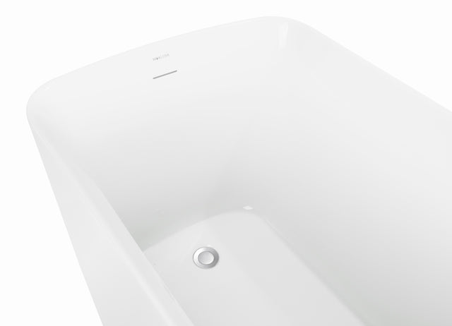 47" 100% Acrylic Freestanding Bathtub,Contemporary Soaking Tub,white bathtub