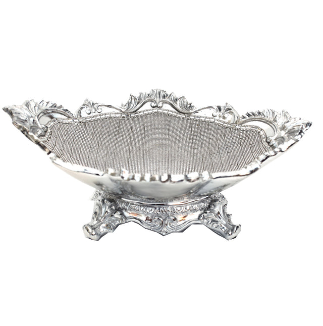 Ambrose Chrome Plated Crystal Embellished Ceramic Bowl