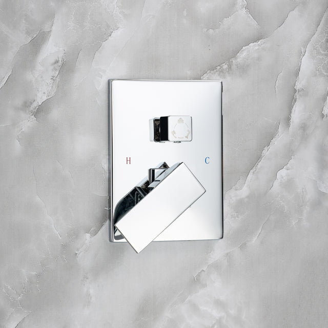 Rainfall 10 inch Shower System Bathroom Luxury Rain Mixer Silver Shower Combo Set Wall Mounted Shower Head Systems with High Pressure Head Hand Held Square Shower Head Polished Chrome Rough-in Valve