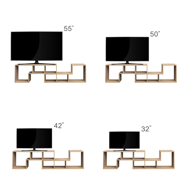 Double L-Shaped Oak Stand,Display Shelf ,Bookcase for Home Furniture,Rustic oak
