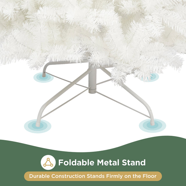 6FT Hinged Fraser Fir Artificial Fir Bent Top Christmas Tree, Xmas Tree Bendable Santa Hat Style Christmas Tree Holiday Decoration, 1250 Lush Branch Tips, 300 LED Lights X-mas