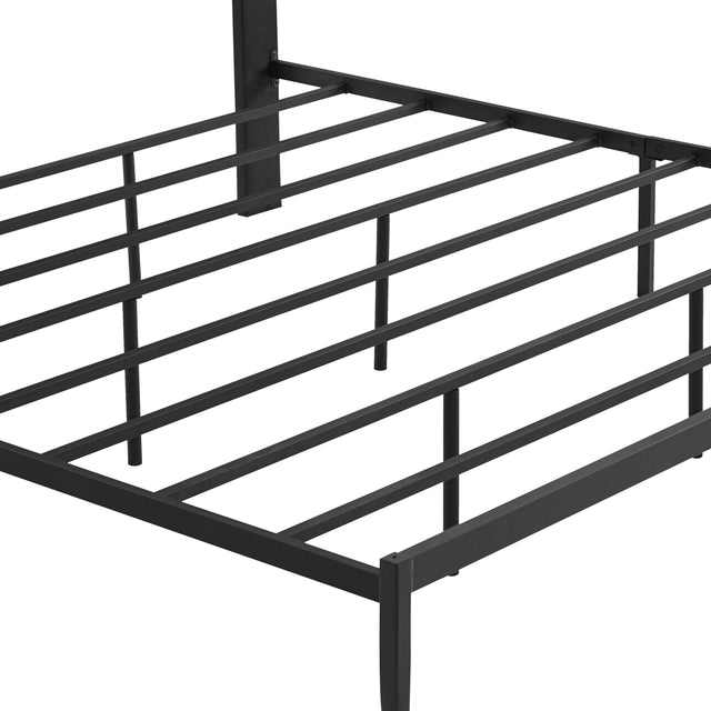 B110 King bed Beautiful line stripe cushion headboard Strong iron frame with high temperature paint