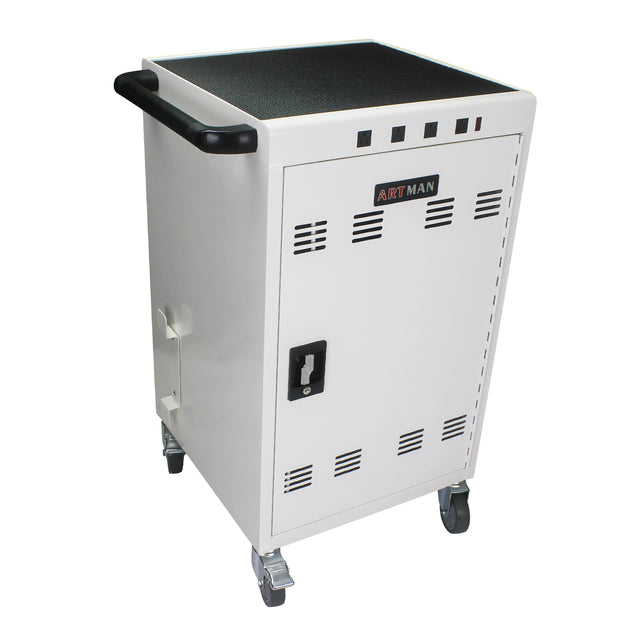 Mobile Charging Cart and Cabinet for Tablets Laptops 31+4-Device With Extra 4 bits power strip--white