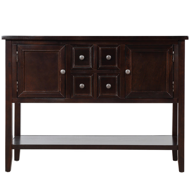 TREXM Cambridge Series Buffet Sideboard Console Table with Bottom Shelf (Espresso)