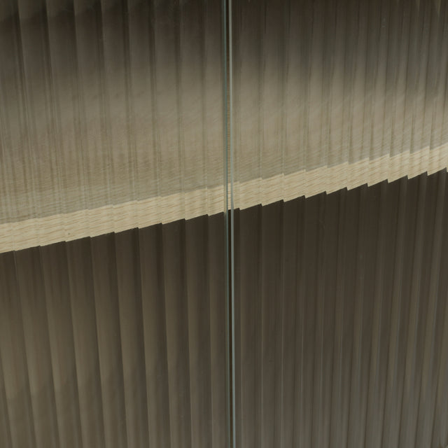 Storage Cabinet with Glass Door, No handle design,Push to open the door,Sideboard Buffet Cabinet for Kitchen,Dining Room