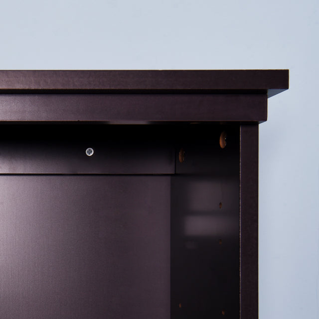 Espresso Bathroom Wall Cabinet with 2 Door Wooden Cabinet with 1 Shelf