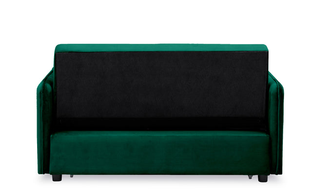 2120 Sofa Pull Out Bed Included Two Pillows 54" Green Velvet Sofa for Small Spaces