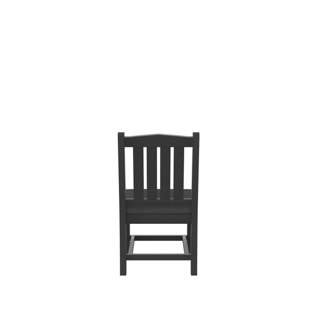 HDPE Dining Chair, Gray, With Cushion, No Armrest, Set of 2