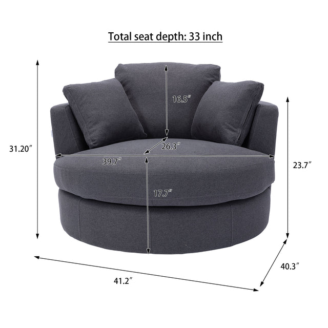 Modern Akili swivel accent chair barrel chair for hotel living room Modern leisure chair
