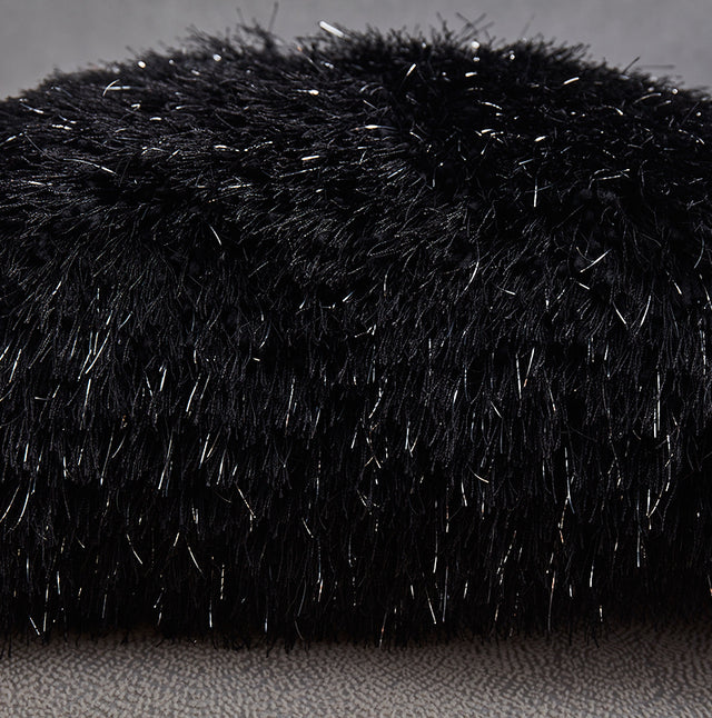 "Decorative" Shaggy Pillow with Lurex (18-in x 18-in)