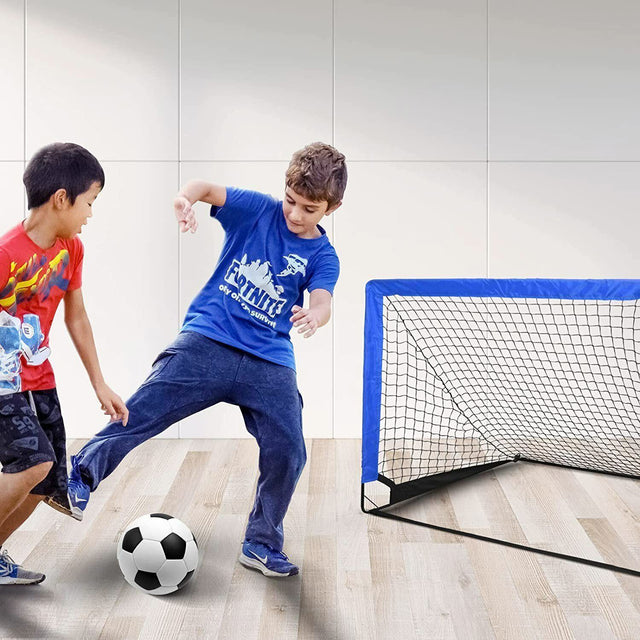 Simple Deluxe 4‘x3’ Portable Soccer Goal, Pop Up Folding Soccer Net Comes with 2 Oxford Cloth Bags and 8 Stakes, Great for Training for Backyard