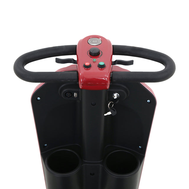 W429S00032 PATRIOT RED Outdoor compact mobility scooter with windshield