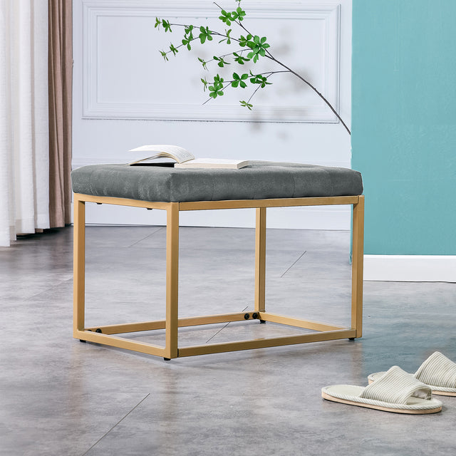 Velvet Shoe Changing Dark Grey Footstool, Square Vanity Chair, Sofa Stool,Makup Stool .Vanity Seat ,Rest Stool. Piano Bench.Suitable for Clothes Shop,Living Room, Porch, Fitting Room Bedroom